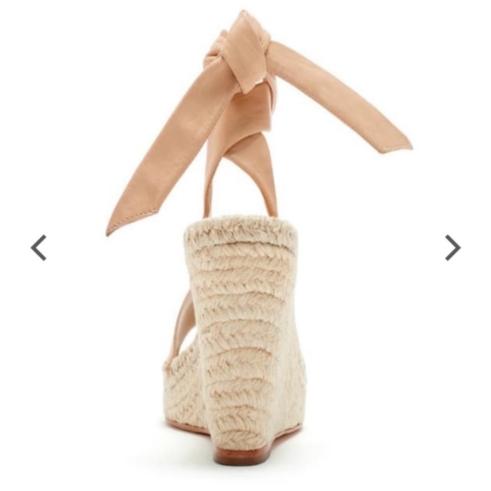 Loeffler Randall Harper Platform Ankle Tie Sandal in Wheat